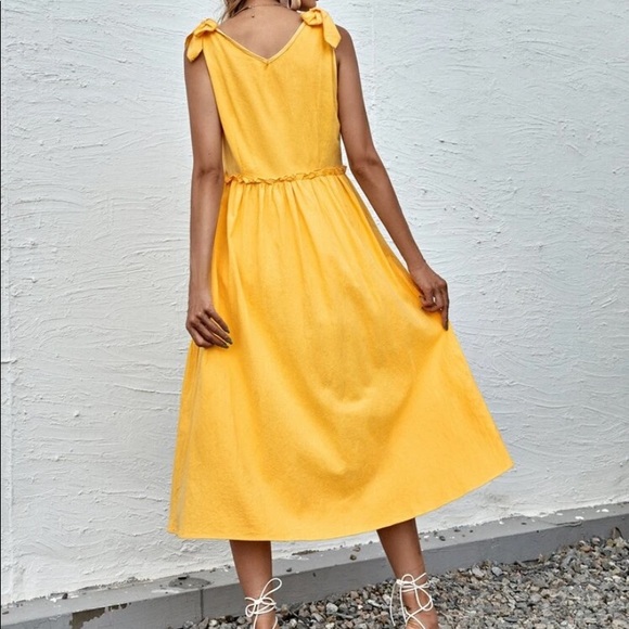 Boho knot shoulder swing dress - Picture 2 of 5